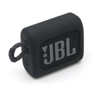 YXB-10(GO3黑色配扣) 适用JBL GO3音响硅胶套音乐金砖3代无线蓝牙音箱保护壳防摔收纳包