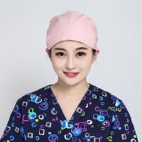粉红色 可调节 手术帽男女医生护士手术室工作帽包头全棉印花可爱卡通系带葫芦帽
