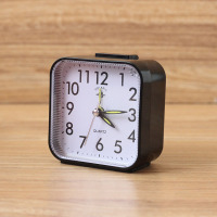 黑色8厘米 北极星创意学生闹钟静音无声简约小座钟台钟表书桌老人卧室床头钟