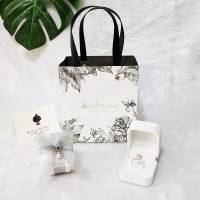 小迷雾袋+奶白戒指盒 配银灰纱带+珍珠 项链礼盒空盒小盒子精致小号礼物ins风高级钻戒首饰漂亮的收纳