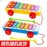 拖拉敲琴(颜色随机) 婴儿小钢琴玩具儿童钢琴玩具8音手敲琴宝宝玩具琴乐器音乐可弹奏
