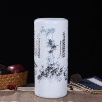 梅兰竹菊花插 配底座 景德镇陶瓷器花瓶富贵竹水养植物客厅餐桌创意花插家居装饰品摆件