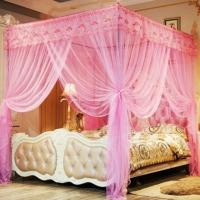 蕾丝[加粗支架+加密蚊帐]全套- 1.0x2.0米床[送帐钩] 蚊帐家用公主风支架杆1.5m单双人1.8m米床加密落地宫