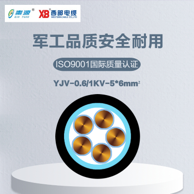 秦源牌 YJV-0.6/1KV-5*6mm² 铜芯低压电力电缆 元/米 定制商品 联系客服