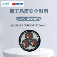 秦源牌 YJV22-8.7/15KV-3*120mm²铜芯交联聚乙烯绝缘钢带铠装聚氯乙烯护套电力电缆联系客服定制商品