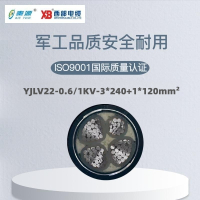 秦源牌 YJLV22-0.6/1KV-3*240+1*120mm² 铝芯低压钢带铠装电力电缆 元/米 定制商品 联系客服