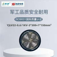 秦源牌 YJLV22-0.6/1KV-3*300+1*150mm² 铝芯低压钢带铠装电力电缆 联系客服 定制商品