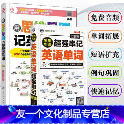 [友一个正版]用思维导图串记英语单词3500词汇记背神器词根词缀思维导图英语速记单词的力量初高中英语单词大全快速记忆神