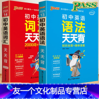 [友一个正版]掌中宝PASS绿卡图书初中英语语法+词汇天天背七八九年级初一初二初三中考初中英语语法词汇书中考 英语语