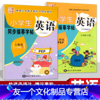 [友一个正版]小学生英语字帖 六年级上下册2本 人教版三起点写字课课练 钢笔硬笔楷书临摹成人儿童练字帖 教材同步描摹练