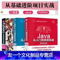 [友一个正版]套装3本Java语言C语言Python编程从入门到项目实战2019java语言程序设计软件开发教程计算机