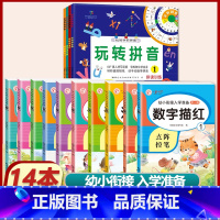 [全14册]学前拼音+描红训练 [正版]玩转学前拼音全4册幼小衔接拼音自然拼读强化基础训练幼儿启蒙书3456岁汉语拼音学