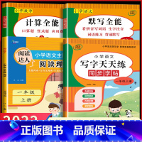 4册:一年级上册练字贴+默写练习+计算练习+阅读理解 小学一年级 [正版]2023新版一年级上册+下册语文练字帖同步人教