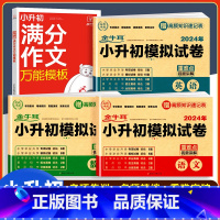 [小升初应备4本套]语数英试卷+满分作文模板 小学升初中 [正版]小升初真题卷2023必刷题语文数学英语人教版小学毕业升