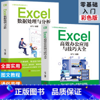 [正版]全套2册 Excel高效办公应用与技巧大全+Excel数据处理与分析 职场零基础入门学计算机办公软件技术应用基