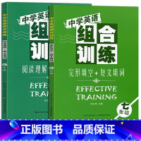 [正版]新版共2册中学英语组合训练七年级英语完形填空与阅读理解7年级英语强化上册下册合订全一册初一英语阅读理解和短文填