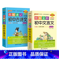 古诗文+文言文 初中通用 [正版]套装2024新图解速记初中文言文古诗文RJ人教版七八九年级文言文完全解读全解全析初一二