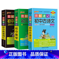 古诗文+数学+英语词汇3本 初中通用 [正版]2024图解速记初中古诗文RJ人教版七八九年级语文古诗词全解一本通文言文翻