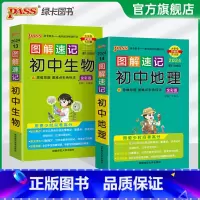 [2本套]地理+生物 初中通用 [正版]2024新版图解速记初中地理生物合订本知识点速查速记会考中考总复习资料教辅用书基