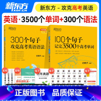 [两本套]单词+语法 英语 [正版]2024年备考100个句子记完3500个高考单词复习分类记高中英语学习背单词汇语法长