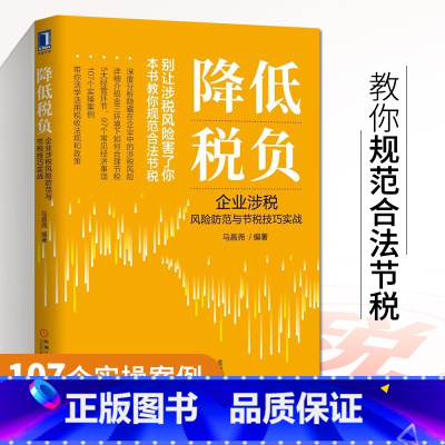 [正版]降低税负 企业涉税风险防范与节税技巧实战 马昌尧 节税实操案例分析图书 财税知识财务财政税务经济管理 规避方法