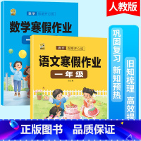 语文+数学寒假作业 小学一年级 [正版]小学生一年级语文数学寒假作业