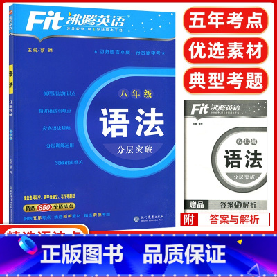 [正版]2024版 沸腾英语八年级语法分层突破 升级版 初二英语语法训练涵盖选词填空首字母填空写作等题型 850个语法