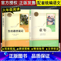 童年+鲁滨逊漂流记 6上下(全2册) 人教版 [正版]童年鲁滨逊漂流记 原著完整无删减 六年级上下册课外书人民教育出版社