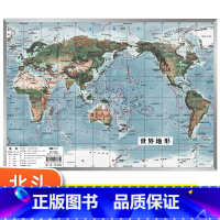 [正版]北斗地图世界地图 高清3d立体凹凸地形图挂图 36*25.5cm遥感卫星影像图三维浮雕地理地势地貌初高中学生教