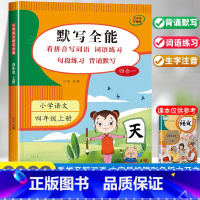 默写能手 四年级上 [正版]语文默写能手四年级上册看拼音写词语生字注音专项训练 积累与默写全能人教版4上小达人练习册课堂