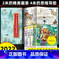 [文学拓展]四大思维导图+四大名著名师导读版 [正版]抖音同款四大名著思维导图画册人物关系图漫画版 四大名著原著初中全套