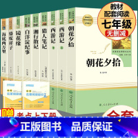 人教社.7上下册9本]朝花+西游+白洋+镜花+猎人+湘行+海底+骆驼 [正版]朝花夕拾七年级阅读书鲁迅原著完整版西游记