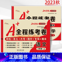 [正版]2023新版 共2本A+全程练考卷三年级上册语文+数学人教RJ版 全程练考卷 小学3年级试卷上册 周练+单元+