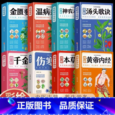 [正版]中医名著全套8册图解本草纲目黄帝内经千金方汤头歌诀金匮要略神农本草经温病条辨伤寒论张仲景白话典藏版中医入门基础