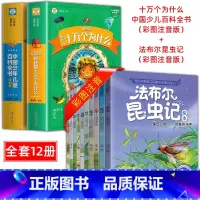 [全12册]十万个为什么百科全书+法布尔昆虫记 [正版]十万个为什么小学版注音版中国少年儿童百科全书大百科全套一二三年级