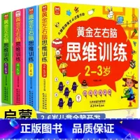 [全4册]2-6岁黄金左右脑思维训练 [正版]儿童黄金左右脑思维逻辑训练书2-3-4-5到6岁全脑开发书三岁宝宝数学逻辑