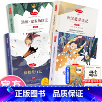 [全套4册]快乐读书吧六年级下册 [正版]全套4册 六年级必读课外阅读书籍下册原著完整版鲁滨逊漂流记小学生爱丽丝梦游仙境