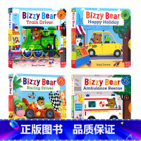 [正版]Bizzy Bear小熊很忙系列交通工具4册英文原版绘本纸板 机关操作益智抽拉游戏书忙碌的小熊英语启蒙Trai