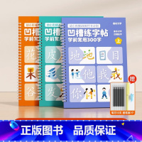 凹槽练字帖300字上中下(全三册) [正版]时光学凹槽练字帖学前日常300字班控笔训练幼儿园启蒙训练初学者写字帖小学练字