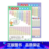 数的分合套装(2张) 小学通用 [正版]易蓓小学数学10以内数的分解与组合挂图加减法儿歌口诀表数学数感培养计算能力训练早