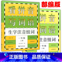 看拼音写词语 一年级上下册全2本 小学通用 [正版]一二年级上册下册拼音专项同步训练看拼音写词语 小学2年级生字注音组词