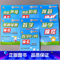 全7册-幼小衔接 描红全套 [正版]汉语拼音写字笔画笔顺数学描红本声母韵母幼升小衔接生字组词造句小学生一年级幼儿园中大班