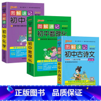 3册]古诗文+化学+数理化合订 初中通用 [正版]2022版图解速记初中古诗文化学数理化合订本初中七八九年级上册下册口袋