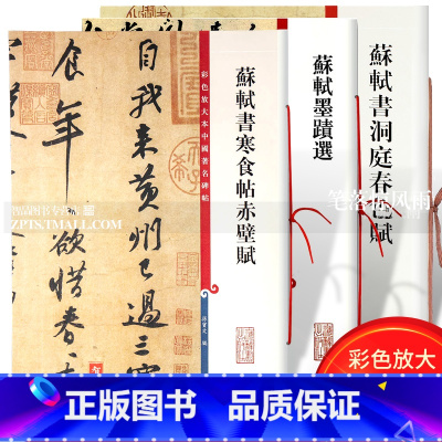 [正版]苏轼书法合集 共3本孙宝文行书大8开洞庭春色赋寒食帖赤壁赋苏东坡墨迹选成人行书毛笔字帖 附繁体旁注彩色放大本上