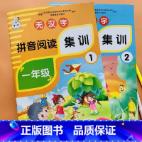 [正版]一年级语文拼音练习册无汉字纯拼音阅读集训全2册小学生1年级拼音手册专项学习人教版同步拼音拼读训练声调拼字词拼句