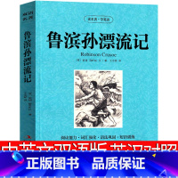 [正版]鲁滨逊漂流记中英文双语版 英文版六年级原著小学生书籍鲁滨孙 鲁宾逊 鲁冰逊 鲁兵逊鲁斌逊鲁迅鲁冰孙人民教育文学