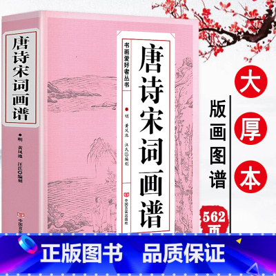 [正版]唐诗宋词画谱 书画爱好者丛书解读毛笔字图解与书法绘画技法的五体书法字体解析传世画谱芥子园三希堂画宝山水画人物图