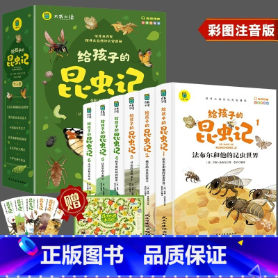 [彩图注音]给孩子的昆虫记(全6册) [正版]给孩子的昆虫记全6册小学生彩绘注音版儿童版绘本青少年孩子读得懂的法布尔昆虫