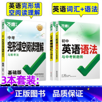 中考[完形阅读]+[词汇+语法]3本 初中通用 [正版]2024英语完形填空阅读理解与新考法七八九年级中考英语语法词汇完