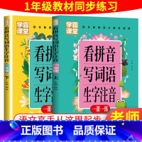 一年级上+下(共2本) 小学通用 [正版]新版学霸课堂看拼音写词语生字注音版一课一练一年级二年级三年级上册下册语文书同步